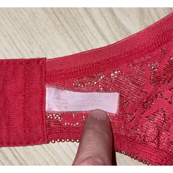 Vintage Smart Choices Playtex 3286 Lace Bra Unlined Underwire Womens 38D Red - Picture 6 of 6